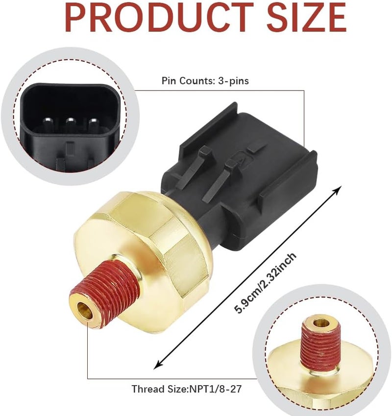 DWARFOO Engine Oil Pressure Sensor Switch, Oil Sending Unit, Engine Oil Pressure Sensor Sender Switch Compatible with Dodge, Jeep, Chrysler, Ram, Replace 5149064AA, 5149062AA, 56028807AB (A) - Image 2